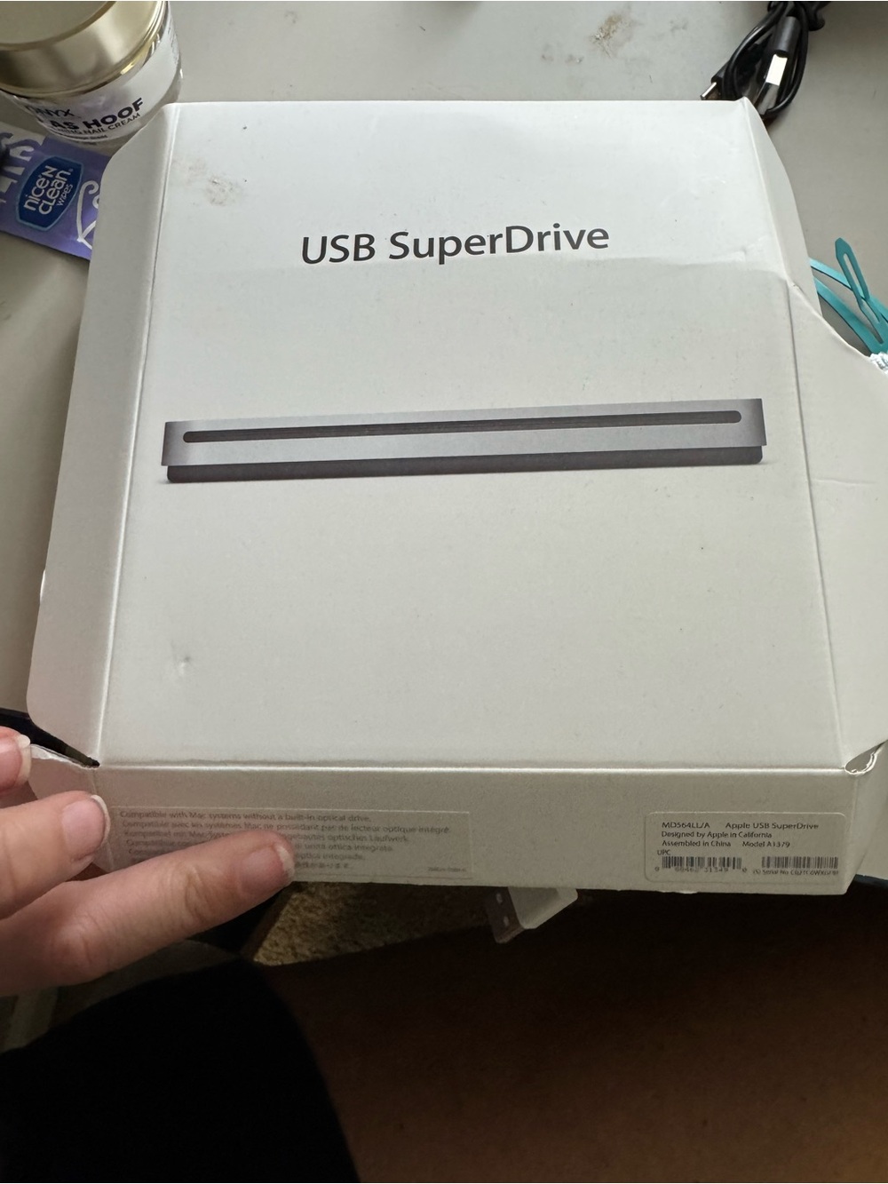 Apple USB SuperDrive External Optical Drive - White and Silver